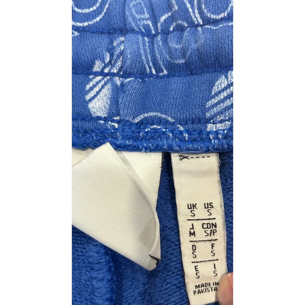 Adidas Originals Mens Royal Blue Allover Logo Print French Terry Shorts Small